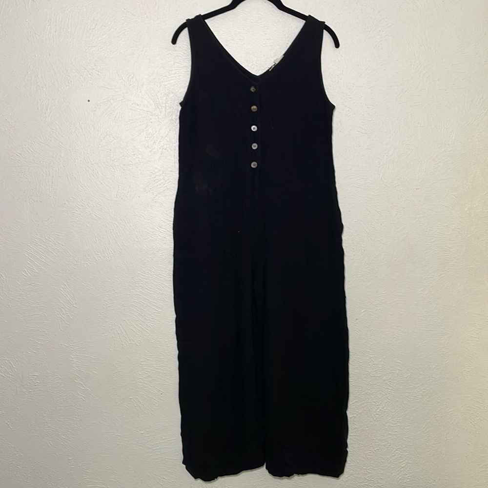Sleeveless Linen Jumpsuit Black